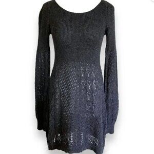 Anthropologie Knitted and Knotted Gray Sweater Dress - XS